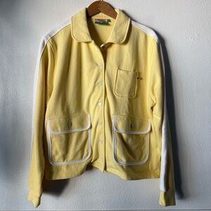 Strawberry Western Yellow Heart Button-Up Jacket with White Trim